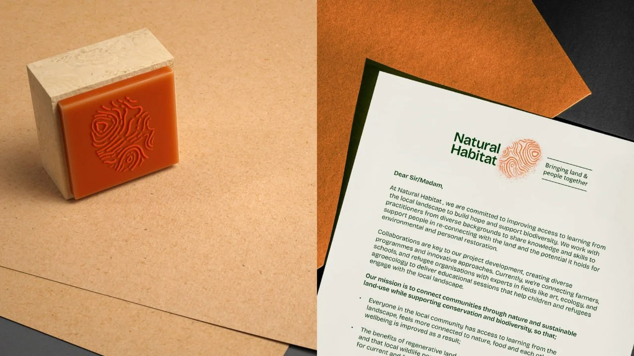 Natural Habitat branded stamp and letterhead
